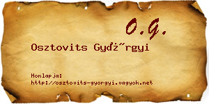 Osztovits Györgyi névjegykártya